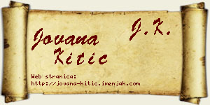 Jovana Kitić vizit kartica